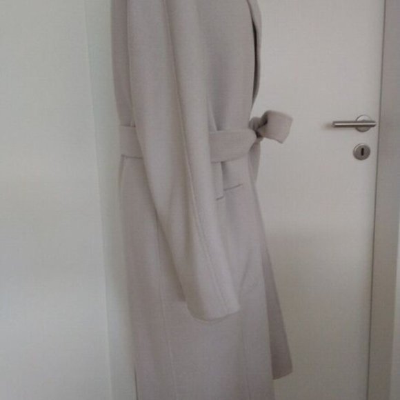 S MAX MARA Cashmere Wool blend Wrap coat-ALATI- Ghiaccio i.e. ice- Ital 44, US10 - Picture 10 of 11